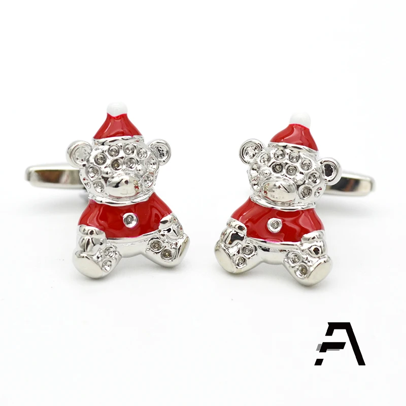 Christmas bear gift cufflinks for men