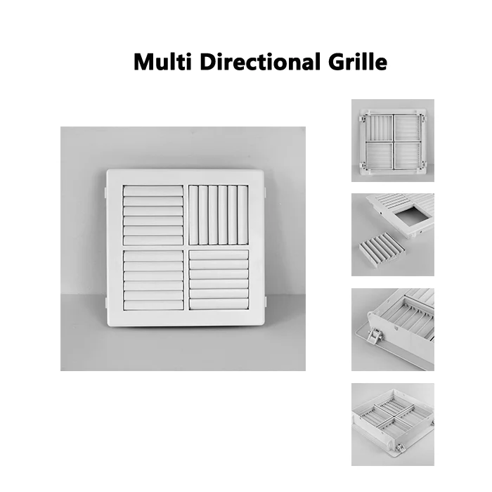 Popular Sales Air Conditioner Ventilation Plastic Multi-directional Air Outlet Grille 4 Way Ceiling Air Diffusers