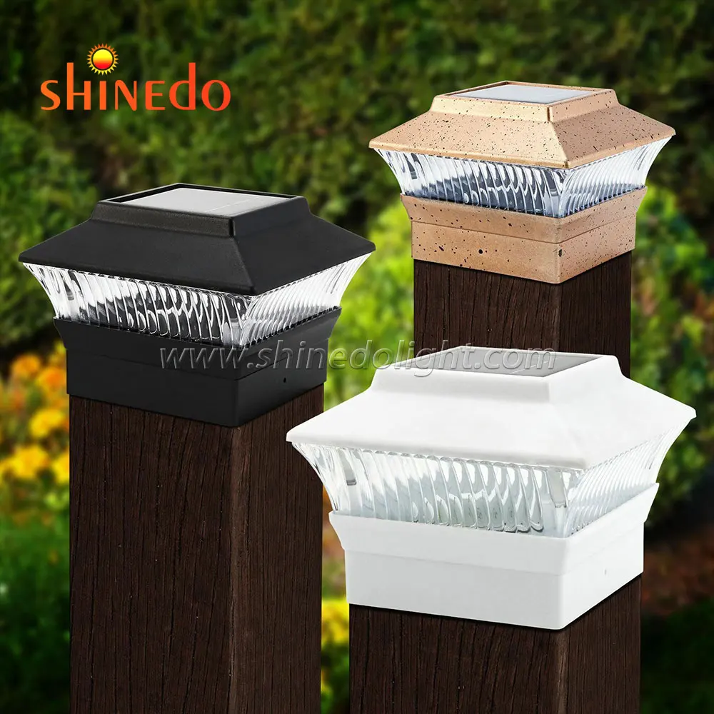 Solar Post Cap Lights Outdoor LED Lighting Deck Fence Landscape Lamp Solar Powered Pillar Light