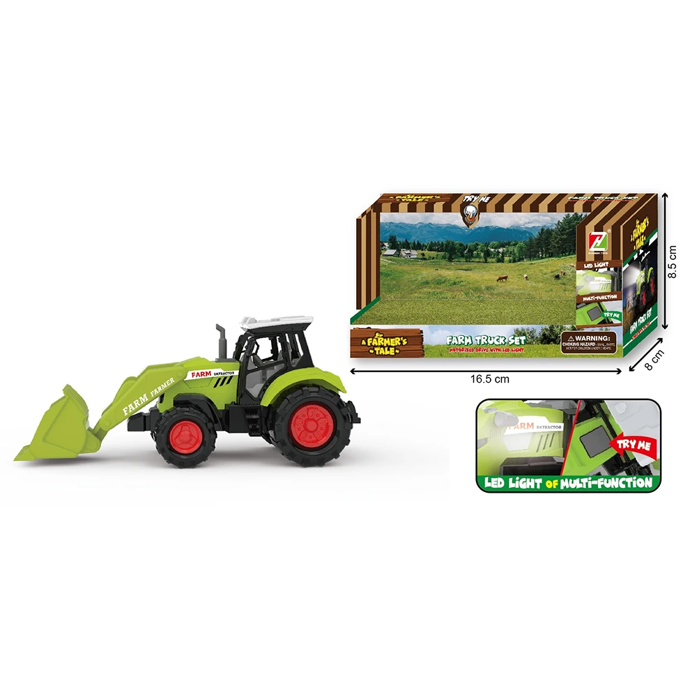 New Toys 2025 Kids 1/32 Bulldozer Farmer Car Model Plastic Vehicle Toy Slide With Lights