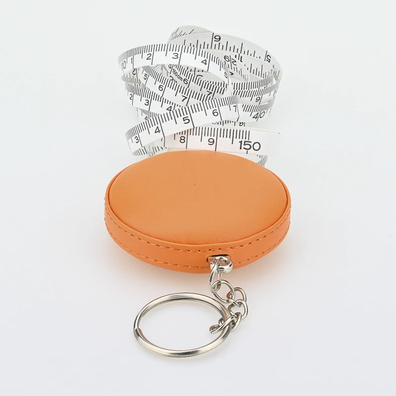 creative gift  1.5M leather measuring tape  cute soft tape measure key chain mini measuring tape with printed logo