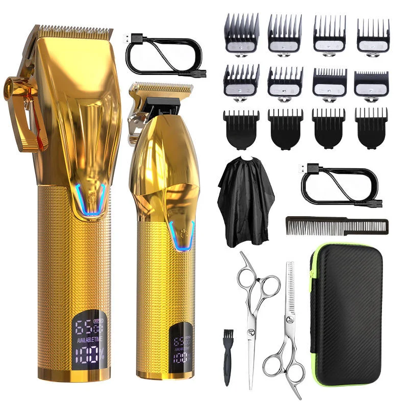 New Hair Clippers Professional Electric Beard Hair Cutting Barber Salon Cordless Powerful Hair Grooming Clipper Kit For Man