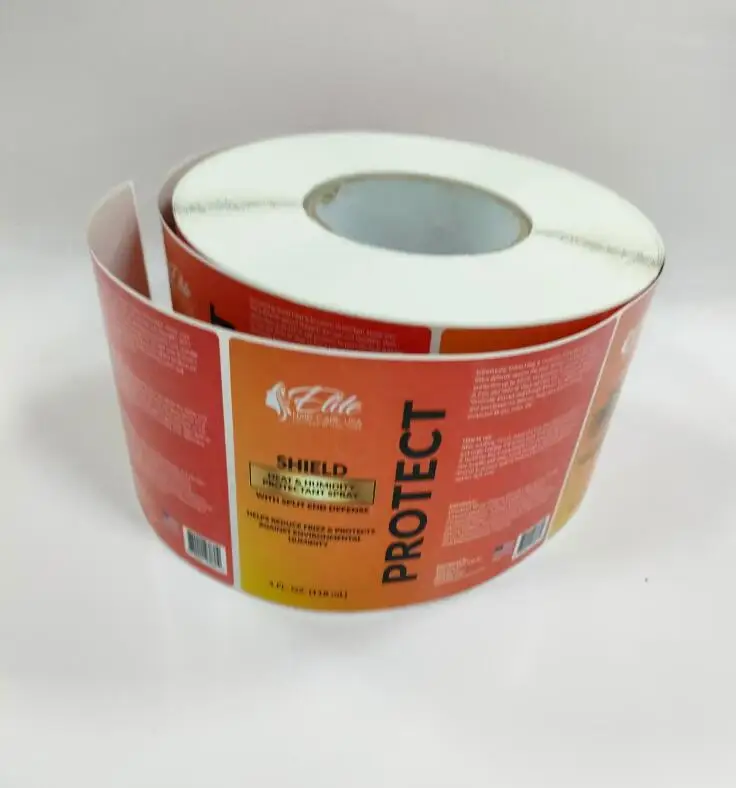 Roll stickers with gold sliver foil vinyl stickers with strong adhesive glue  bottle stickers for hair.