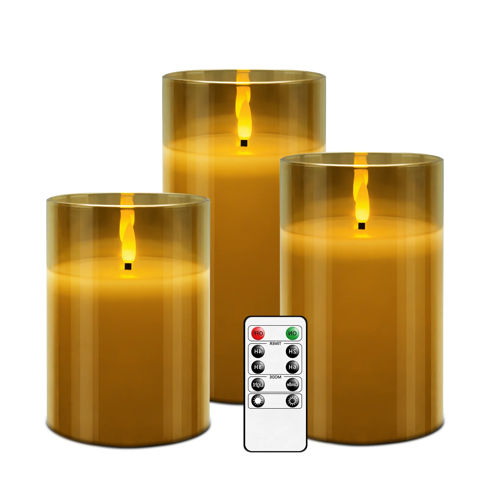 kakoya Hot Sale Acrylic Cup Flicker Moving Wick Led Candle 3D Bullet Shape Flameless Pillar Electric Candle Home Decoration