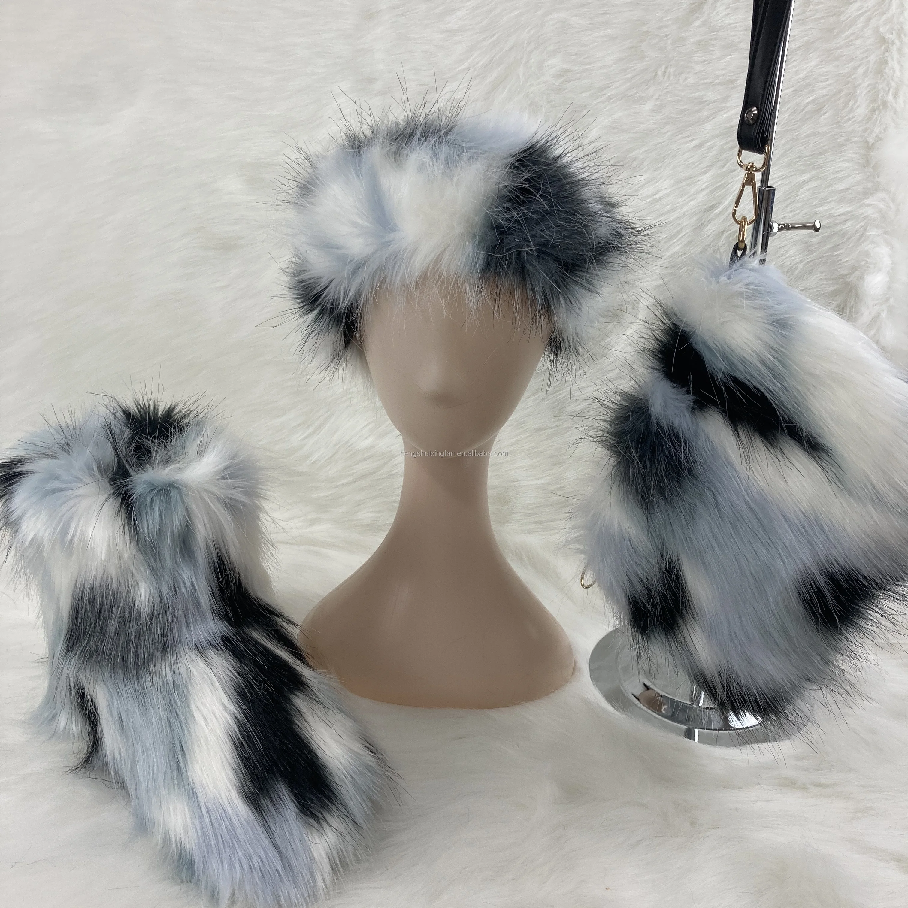 Оптовая цена, разноцветные ботинки из искусственного меха для детей с кошельком на голову