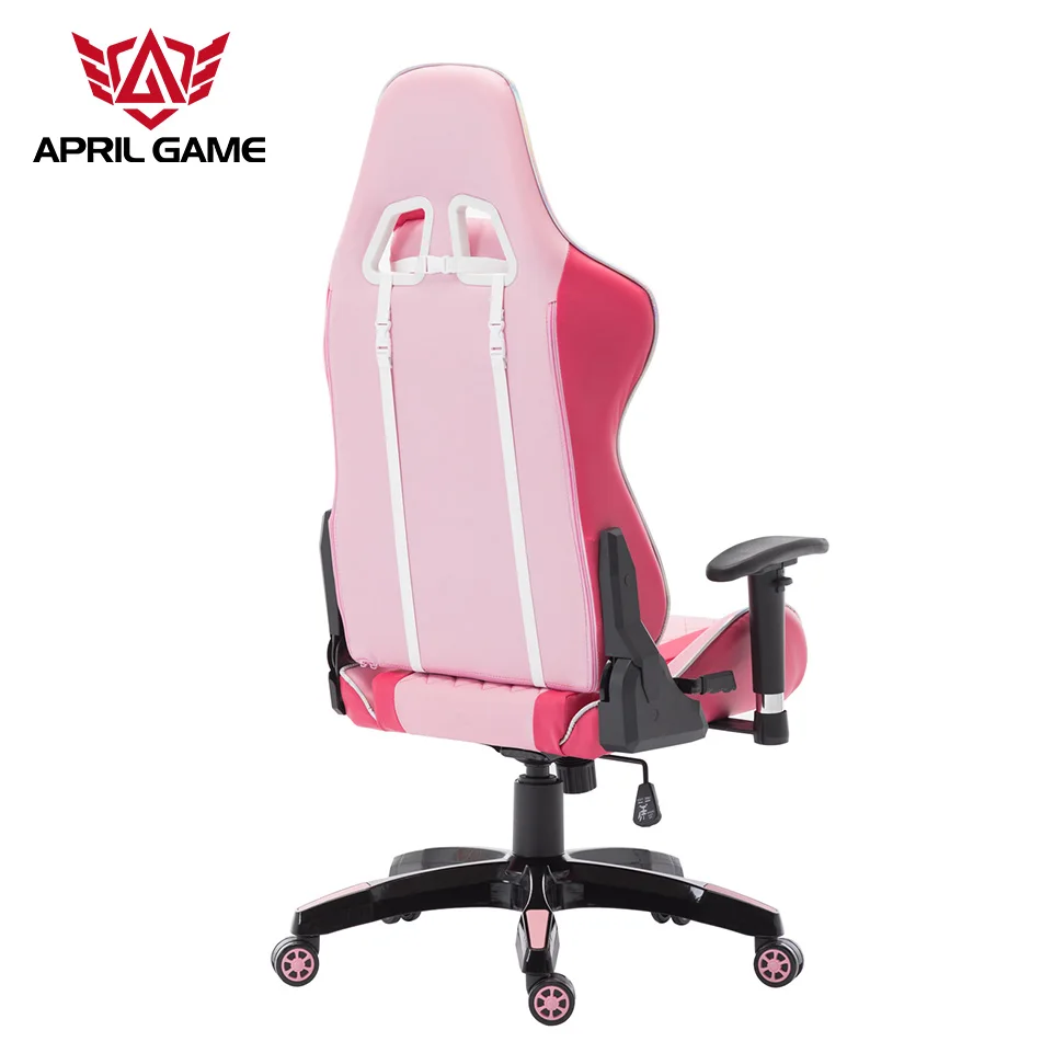 Современное компьютерное кресло с регулируемым подлокотником, розовое игровое кресло для девочек с подголовником