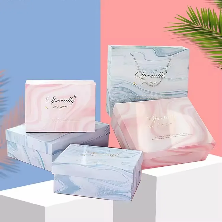 Wholesale Custom logo printing festival surprise gift shoes clothing cosmetic jewelry packaging box carton gift paper box
