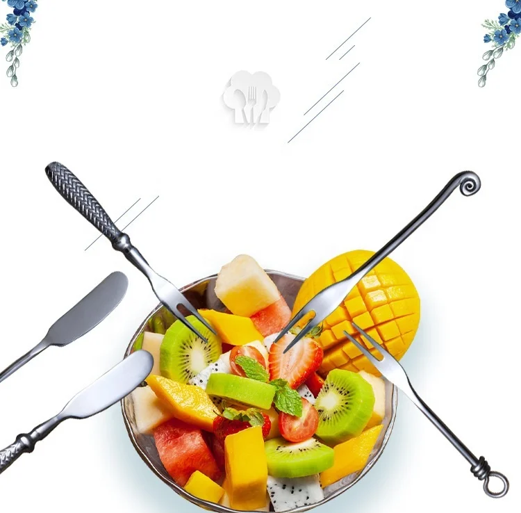 stainless steel 304 cutlery set cheese dessert butter knife fruit fork Jam spreader