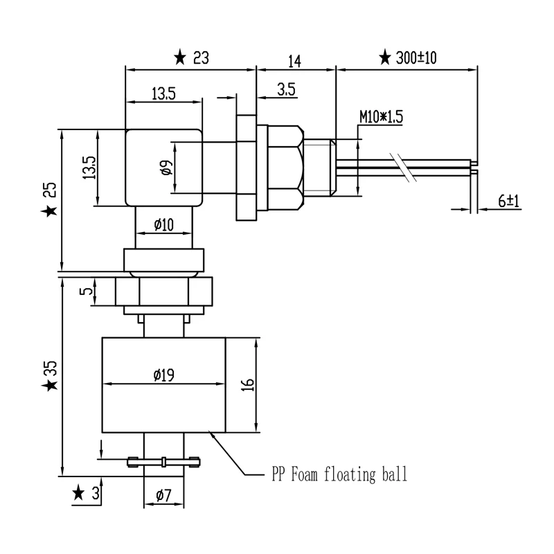 MR0835-P-Side Boiler Water Level Sensor Float Level Switch