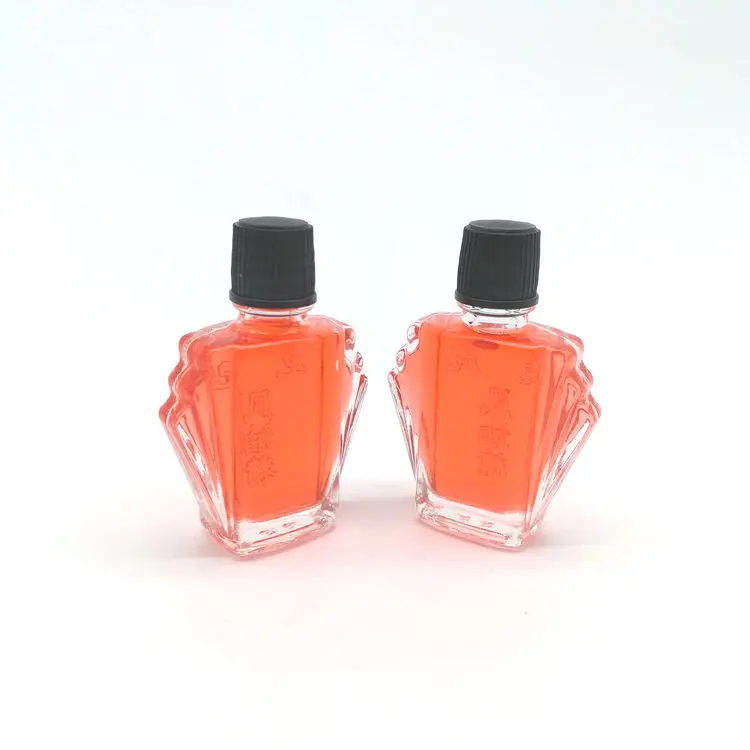 wholesale 3ml clear wind medicated oil glass bottle with black plastic screw cap glass essential balm  bottle