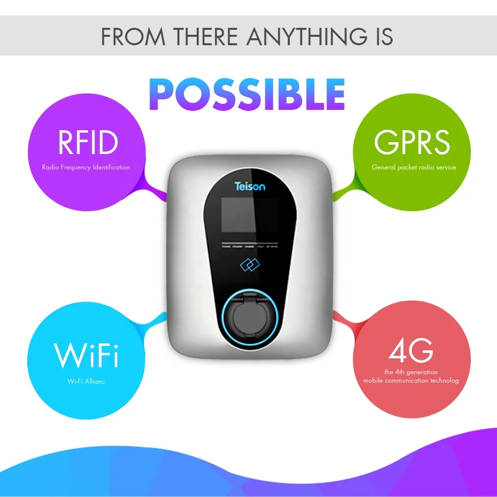  Заводская зарядная станция Teison для электромобилей smart charge OCPP 1.6J type 1 sae j1772