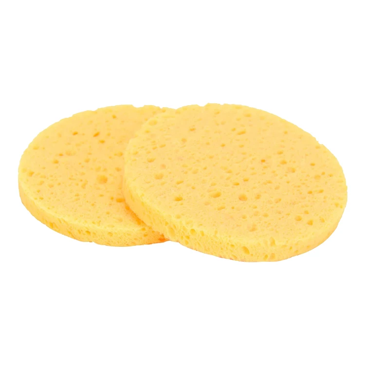 Compressed Natural Spa Facial Sponge Makeup Cosmetic Reusable Private Label Cellulose Exfoliating Face Clean Wash Sponge