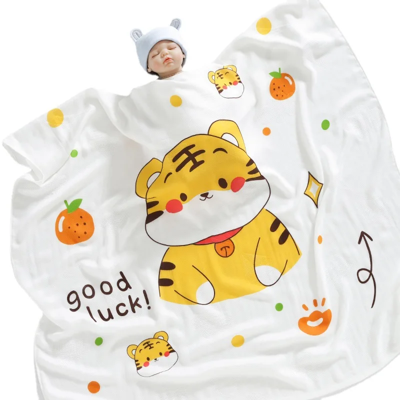 Baby Bath Towel Summer Thin Kids Double Layer Air Conditioner Blanket Newborn Swaddle Towel Bamboo Fiber Blanket