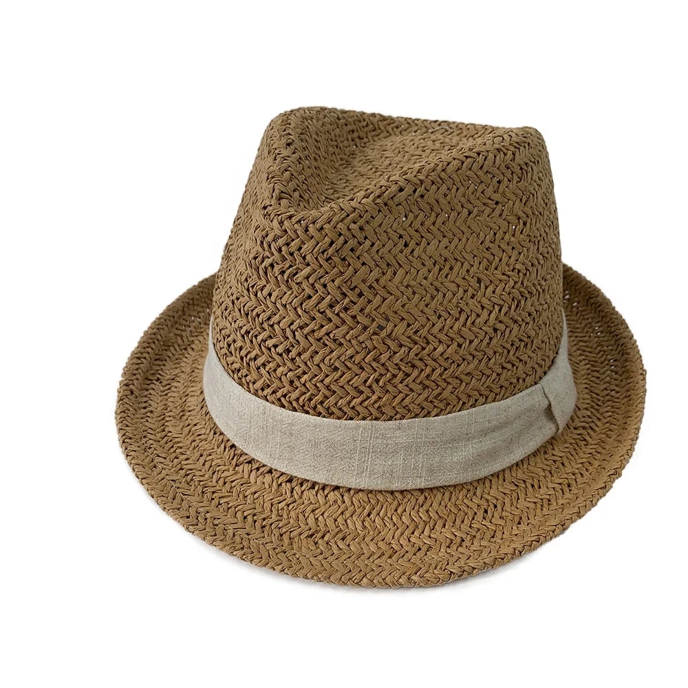 
Customized wholesale high quality hand weaving men and women summer raffia straw hat 