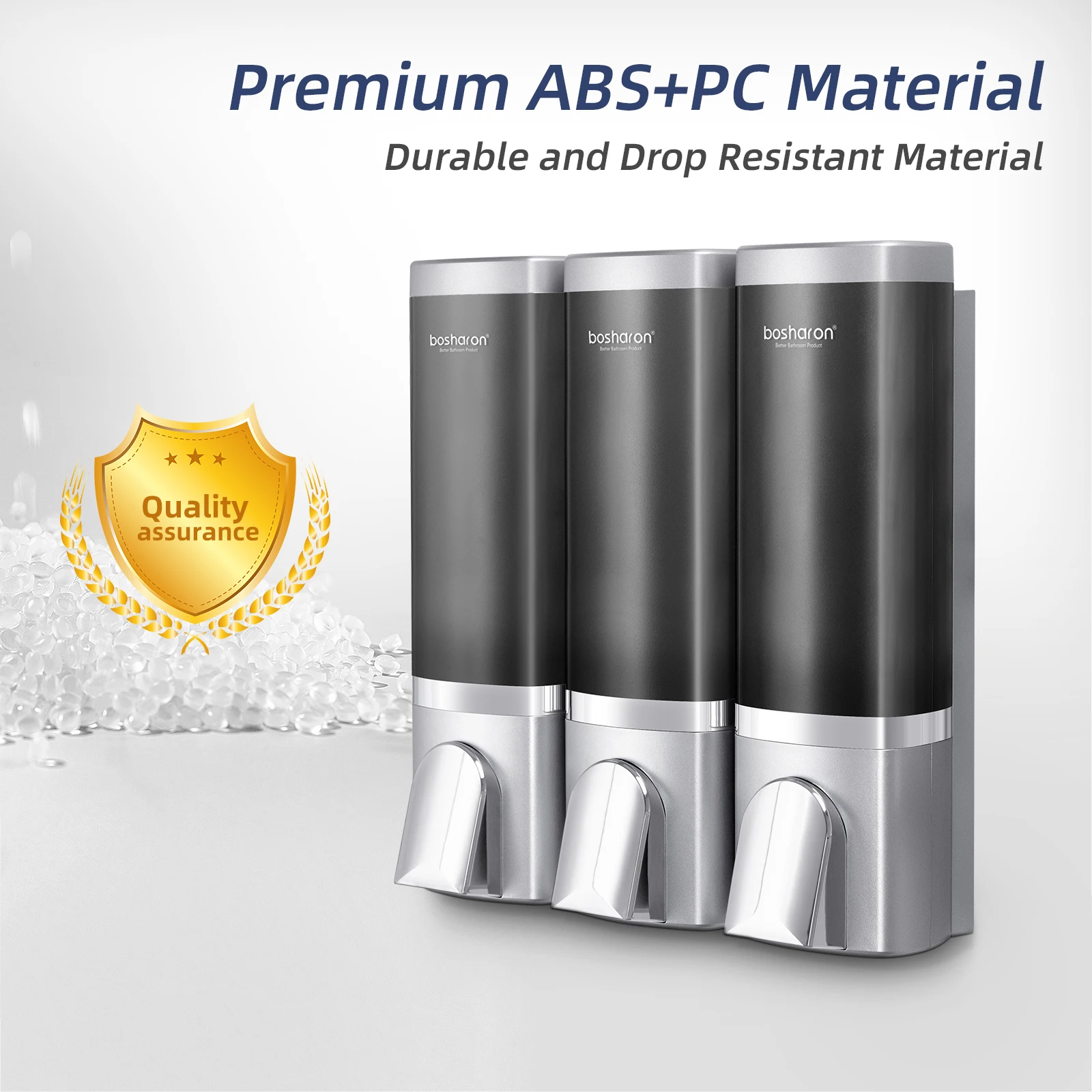 ABS plastic hotel 500ml*3 plastic empty clear toiletries set bath gel shampoo hotel shampoo set wall mounted soap dispenser