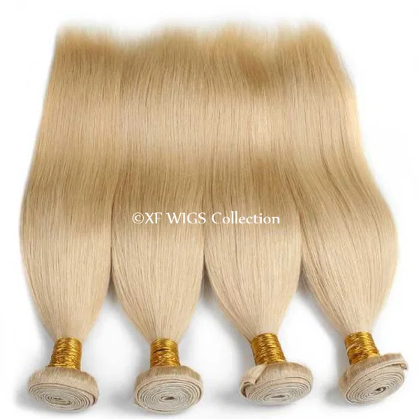 alibaba 613 blonde color 100% Brazilian remy hair double machine wefts with the competitive price