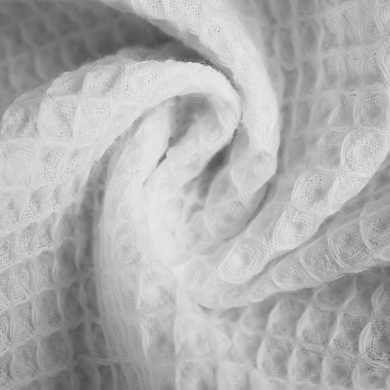 
Best Soft Waffle Polyester Cotton Fabric Luxury Housecoat Salon Bath Shower Sleeping Robe 