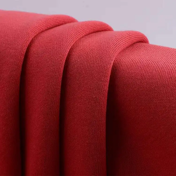 Knitted Manufacturer 55% Cotton 45% Polyester Brushed French Terry Knitted Fabric for Hoodies Sweatshirt CVC Terry Fleece Fabric