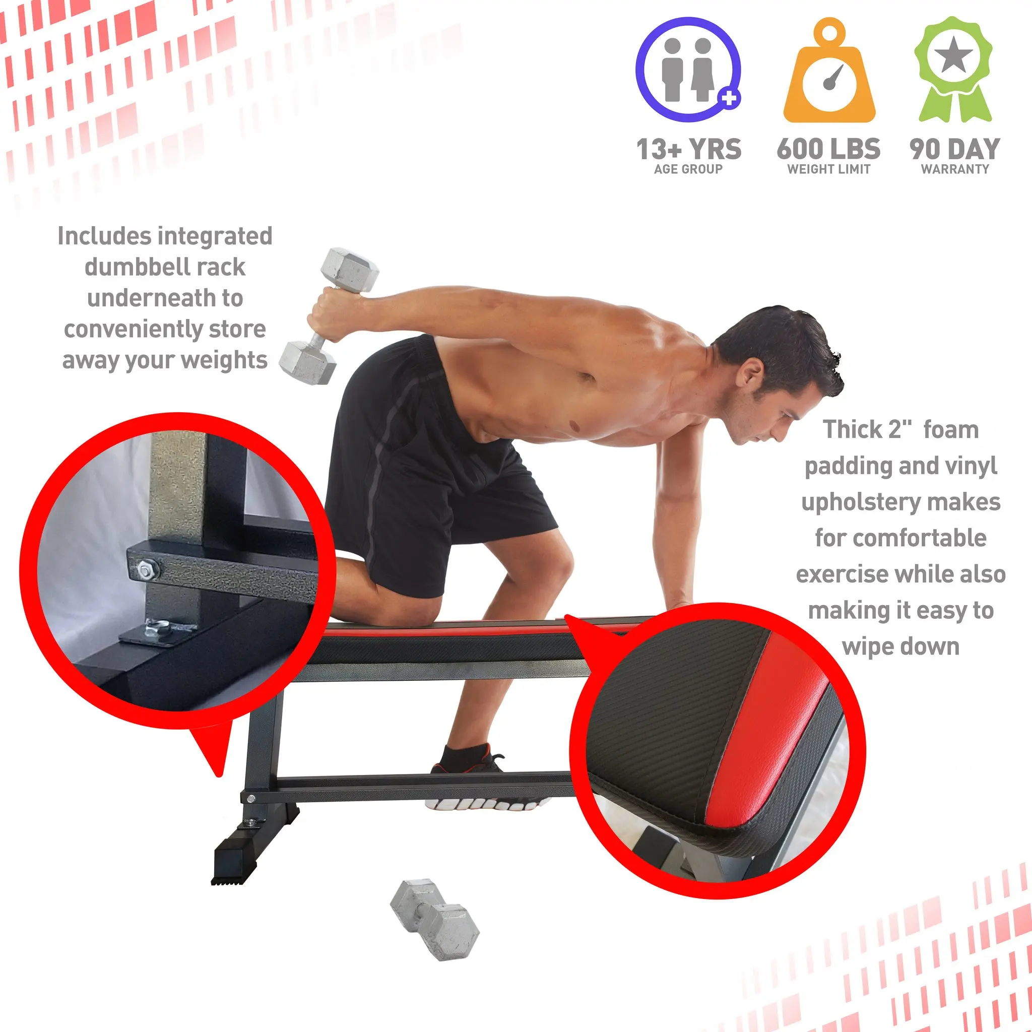 2018 Best Sale Cheap Ningbo Sports Fitness Steel Frame Flat Weight Training Bench with Cross Bars Weight Bench