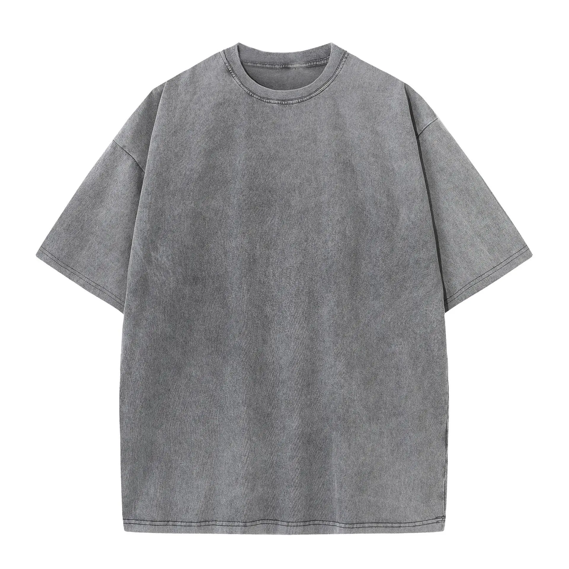 230g pure cotton heavyweight short sleeve batik washed dropped shoulder all-cotton retro T-shirt oversize