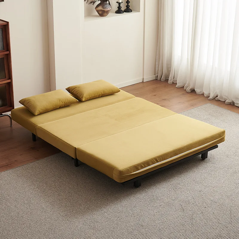 Modern Small Apartment Fabric Multifunctional Folding Pull Out Double Sleeping Sofa Bed 2 Seater Low Price Living Room Furniture