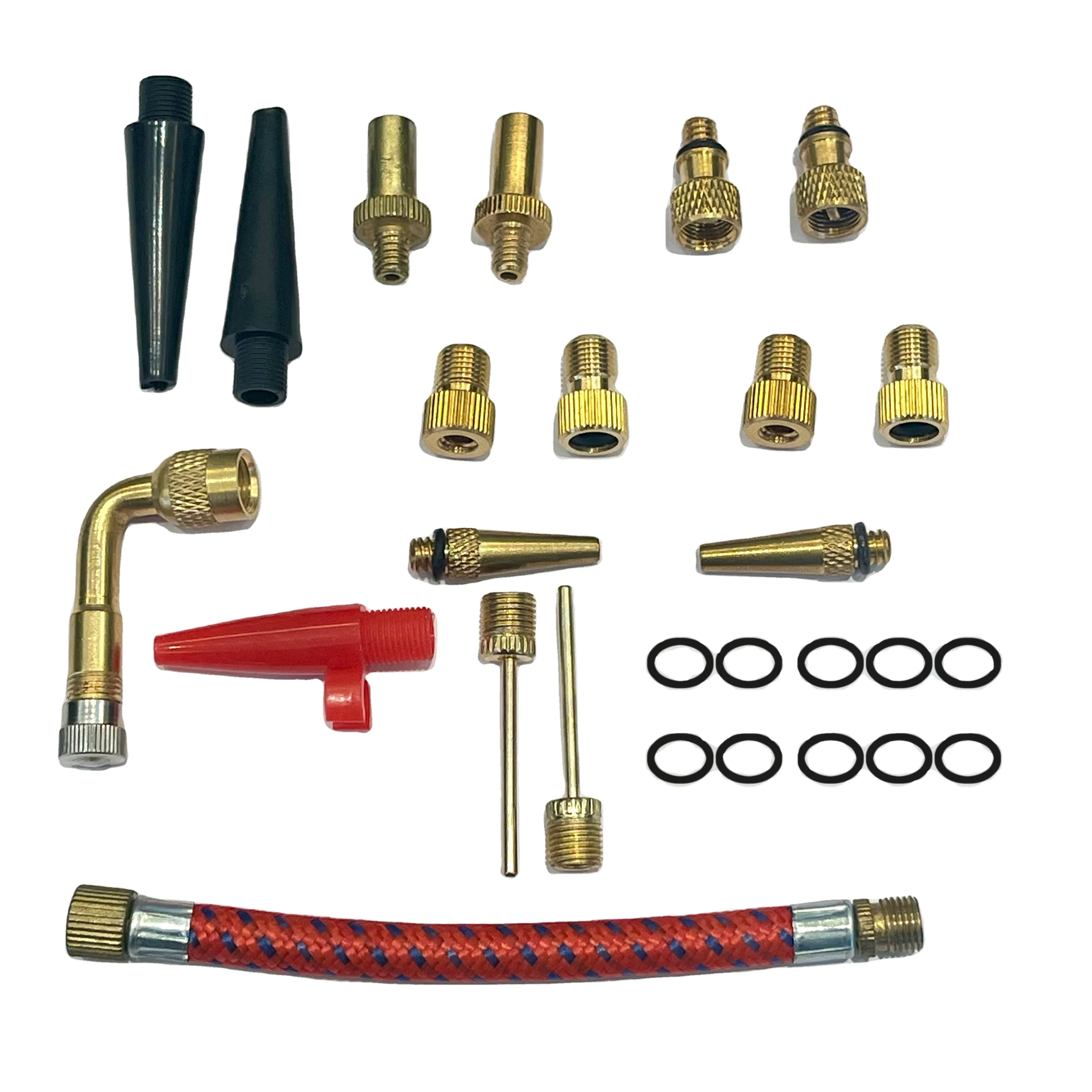 27-Piece Inflatable Vehicle Tools Set Includes Ball Needle Air Tube Conversion Nozzle American Nozzle for Car Application