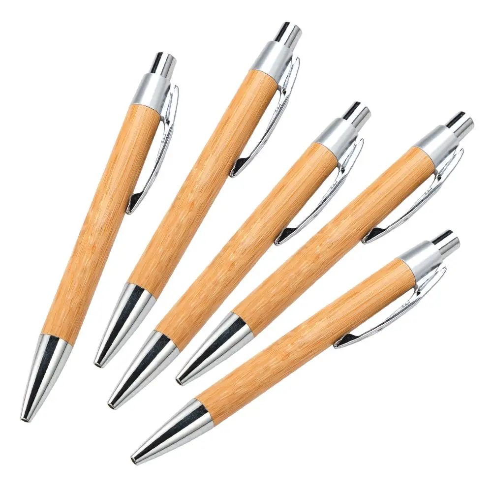 Hot Sale Promotional Click Personalized Company Logo Wood Ballpoint Pen Custom Logo Pen Bamboo