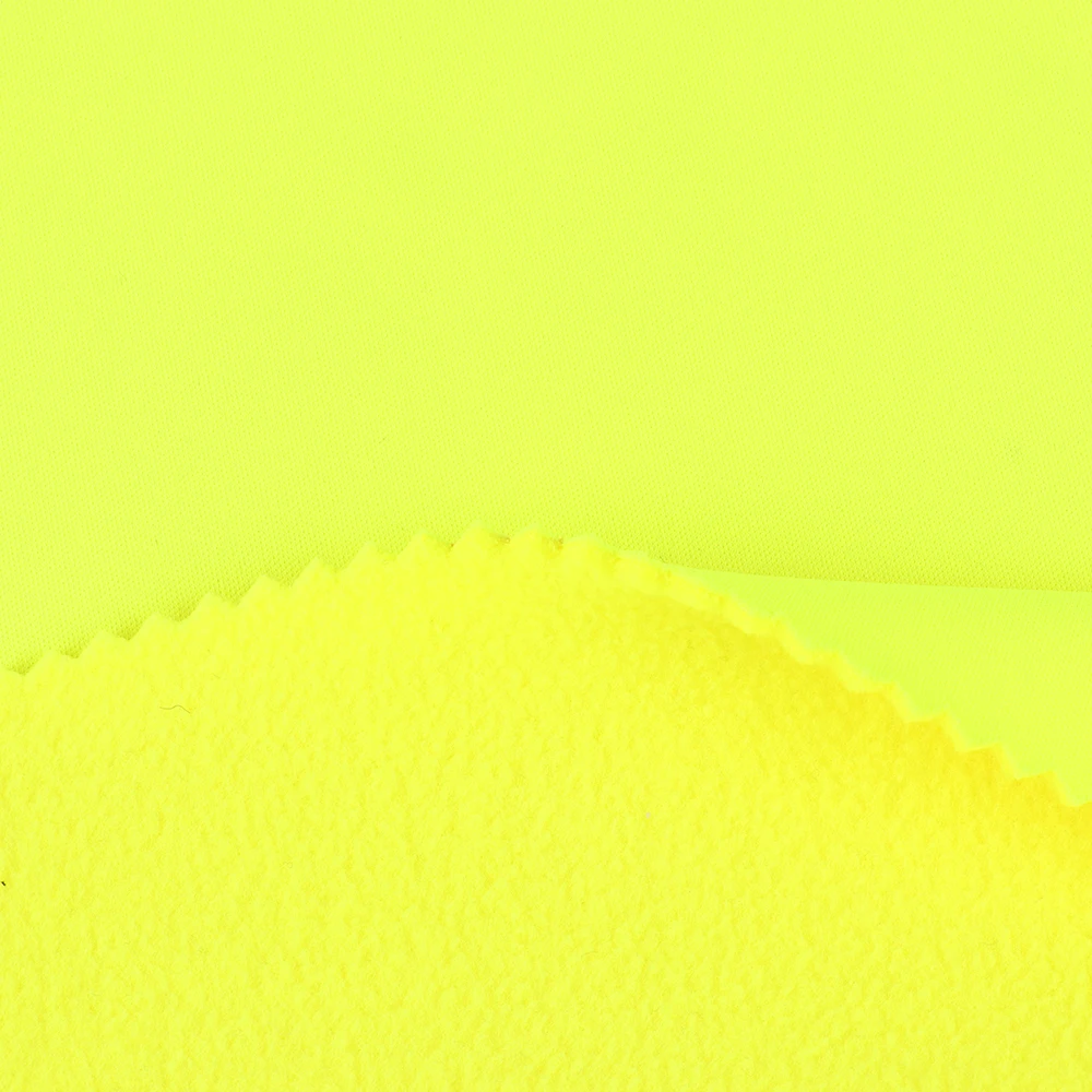 Fashion Design Polyester Interlock Fabric Bonded with TPU Film and Polar Fleece Fabric for Sweater and Jacket