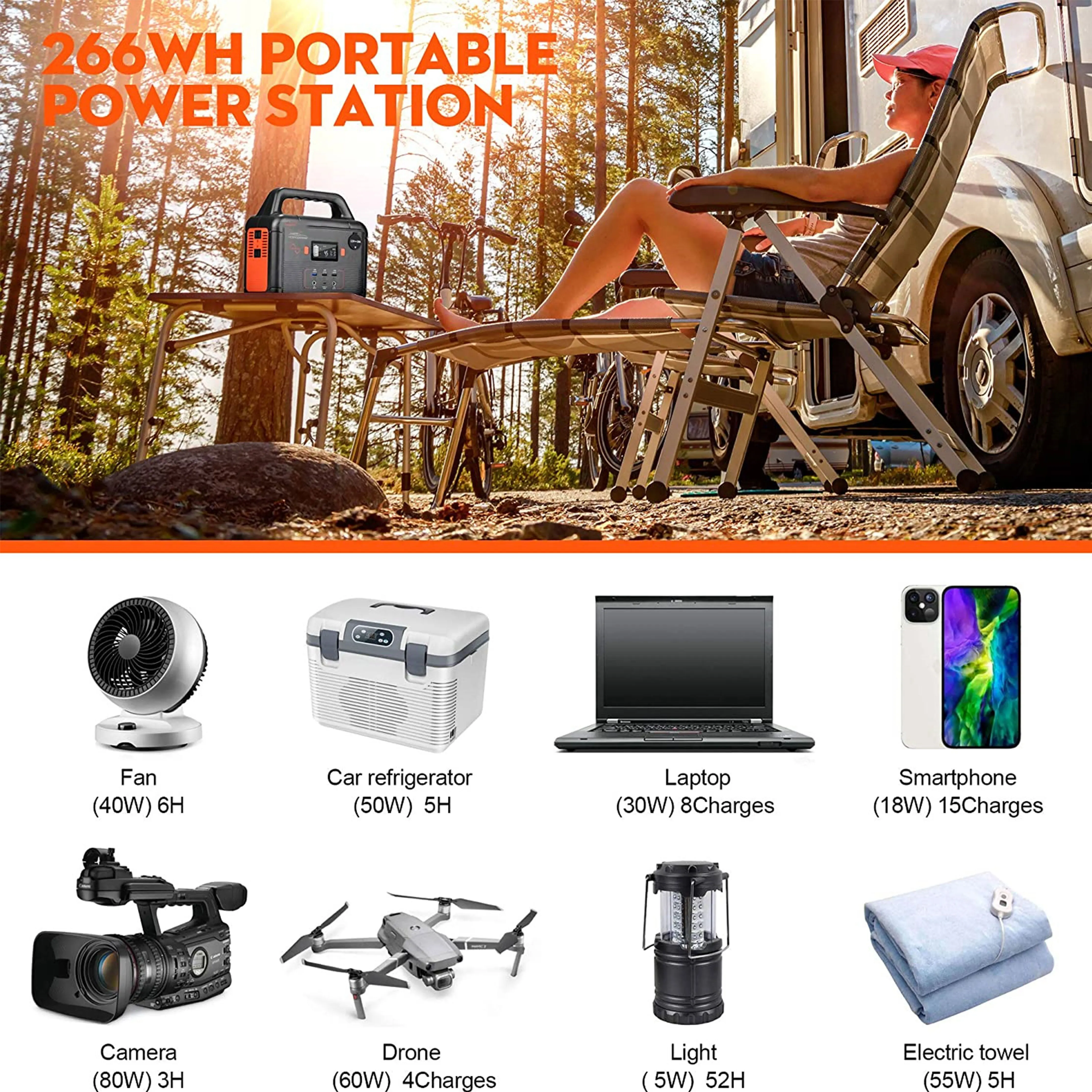 Camp Lithium Pure Sine Wave Solar Electric Power Stations Home Industrial Portable 300W Solar Power Station