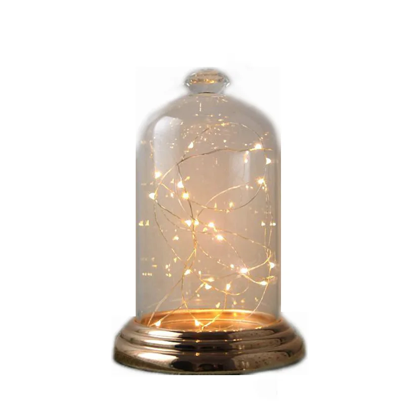 Стеклянный купол колокольчик с металлическим основанием