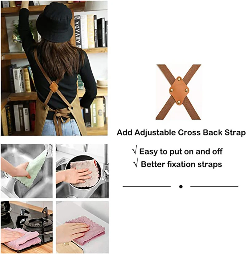 Custom Logo Canvas Stylist Apron Khaki Canvas Apron Bulk Fabric Apron