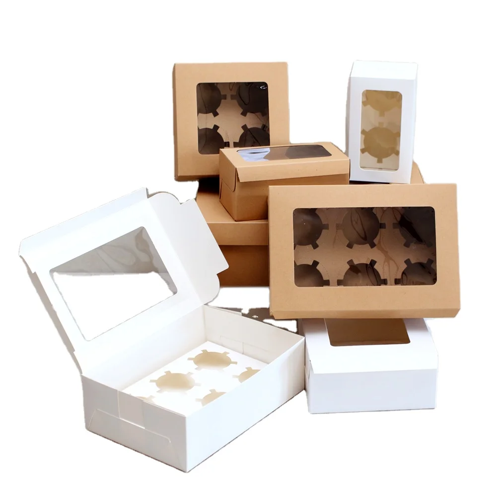 Competitive Price Custom Square Box Kraft Food Gift Cupcake Boxes For Cake