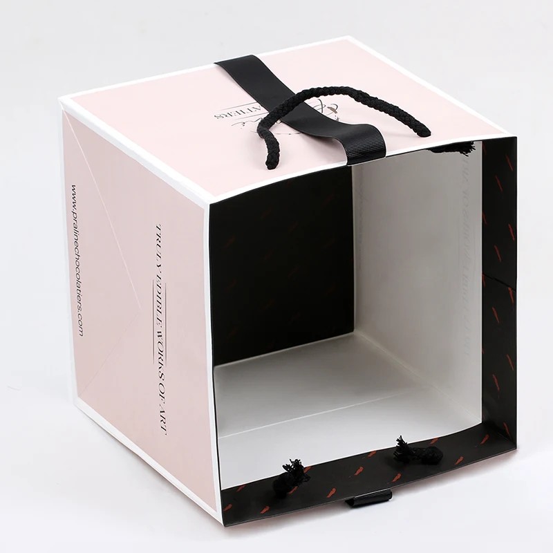 Custom Luxury Clothing Retail Bag Packing Pink Gift Bag bolsas de papel Shopping Packaging Paper Bags With Handles For Clothes