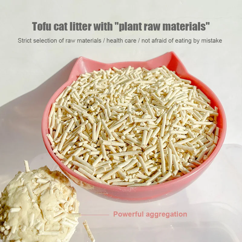Wholesale manufacturer low dust cat tofu litter cheap price OEM bulk tofu cat litter milk flavor