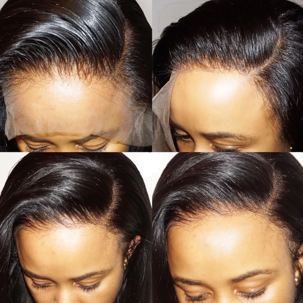  13x4 Front Lace 100% Natural Virgin Human Hair Wig for Black Women 150% 180% Density Brazilian Bone Straight