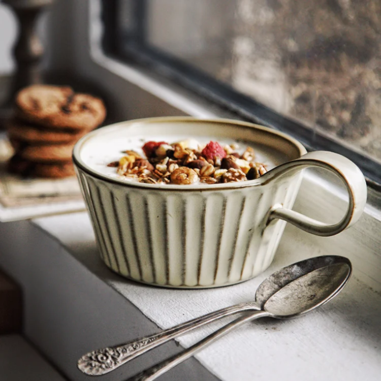 American vintage cup  breakfast cup oatmeal coffee cup ceramic mug new style