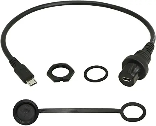 Micro Usb Ip67  5pin Male To Micro 5pin Female  Connector For Car Boat DashboardMicro Usb Panel Mount Extension Dash Flush Cable