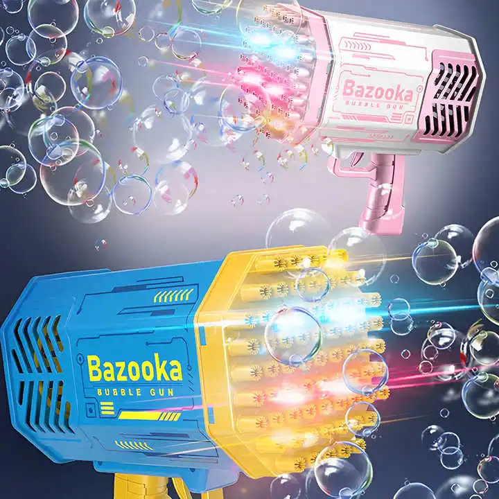Bazooka Electric Shooter Toy Bubble Maker Automatic Bubble Gun Machine Soap Gun Big Kids Rocket 69 Holes summer games