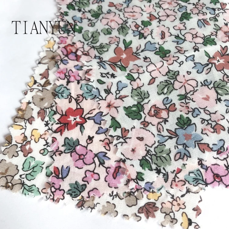 OEM Wholesale 110Gsm Soft Plain Weave Flowers Design Cotton Fabric