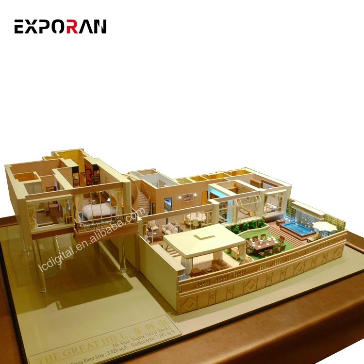 Led light miniature model for property developer , sand table architecture