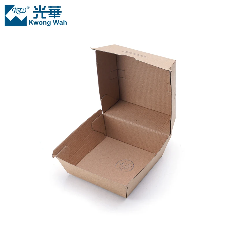 Custom Recycled Kraft Paper Burger Delivery Boxes Fast Food Packaging Hamburger Paper Box