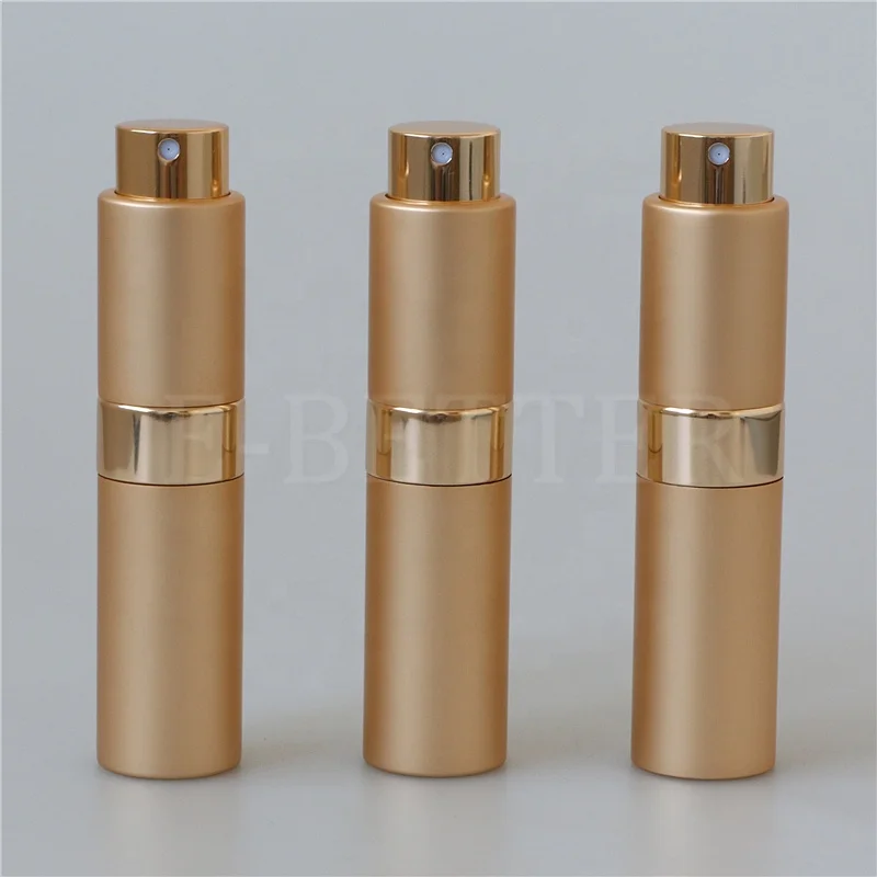 Aluminum atomizer perfume bottle twist up metal refillable perfume spray bottle