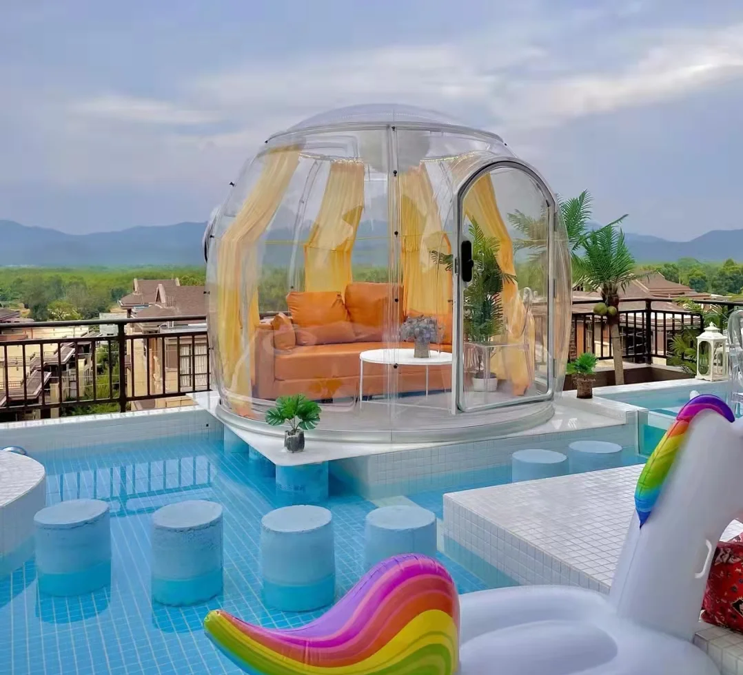 Polycarbonate Walk-in Garden Greenhouse Prefab Garden Dome Transparent Room Modern Family House For Hotel/Restaurant