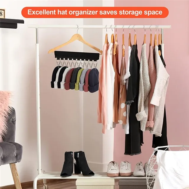 Wholesale hook loop 10 clips Hat Organizer Holder for Hanger