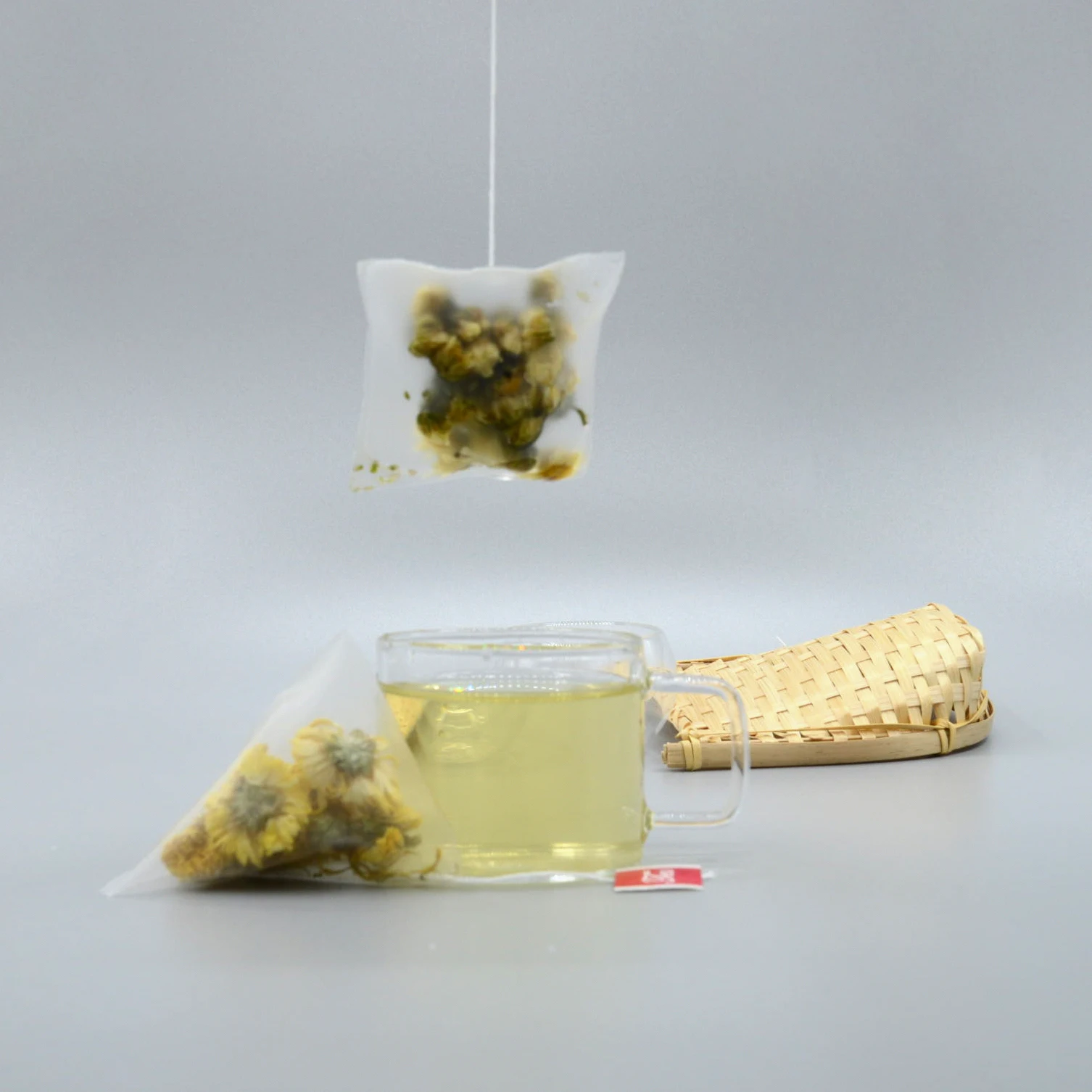 Free Sample Customized Logo Empty Tea Bags Heat Seal Pyramid Tea Bag Packing Machine Organic Tea Bags