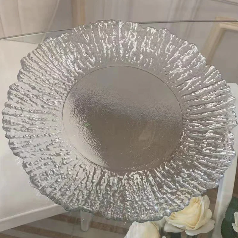 Transparent Charger Plates Gold Wedding Round Charger Plates Vintage Plastic Plate For Wedding Banquet Events