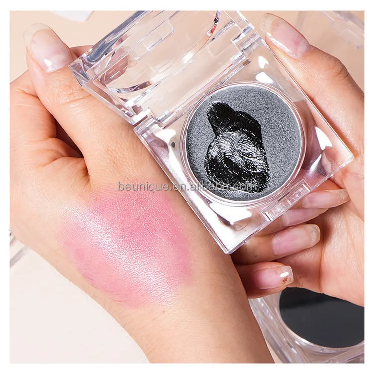 New Private Label Lip Cream Black Blush Palette Package Instant Perfect Shade Creme PH Blush Custom Black Color Changing Blush