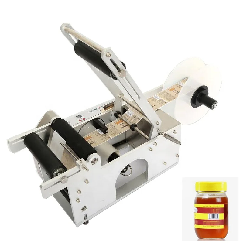 Semi Automatic Round Bottle Labeling Machine Stamp Dispenser Target Pasters Label Sticker Bottle Labeler