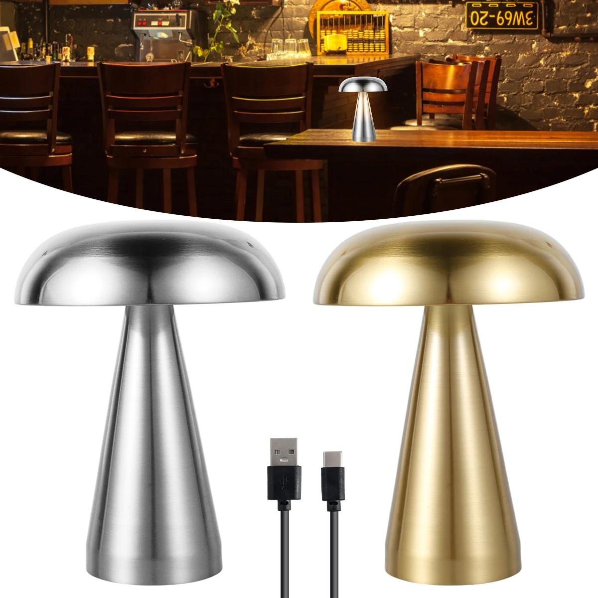Modern home decoration mushroom lamp white metal marble stone table lamp bedroom bedside reading desk lamp
