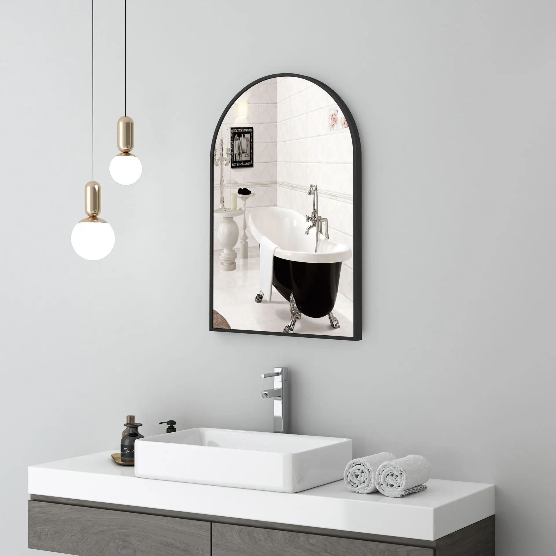 Nordic wall hanging art fitting makeup bathroom vanity  wall-mounted toilet porch decorative mirror